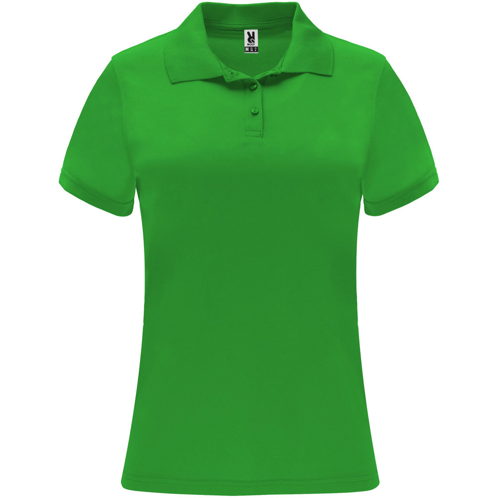 Monzha sportpolo met korte mouwen voor dames - met logo of onbedrukt bestellen - Varen groen
