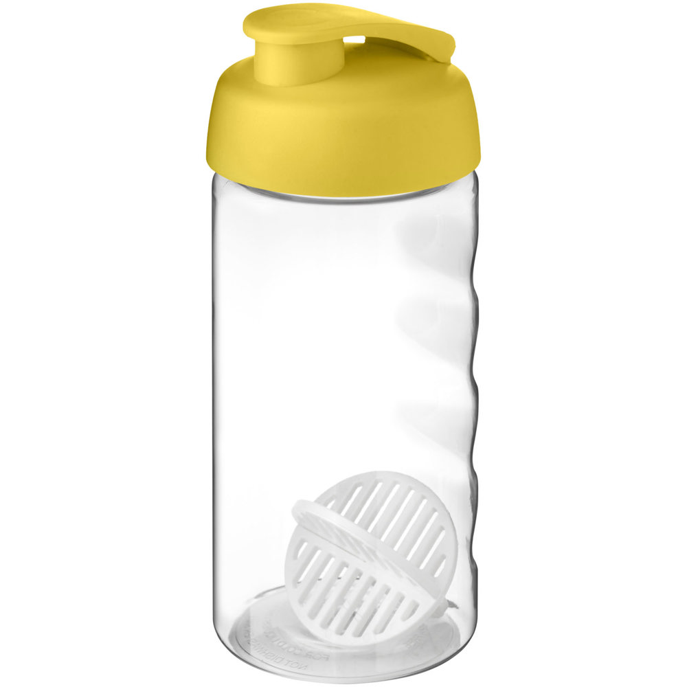 H2O Active® Bop 500 ml sportfles met shaker bal - met logo of onbedrukt bestellen - Geel, Transparent