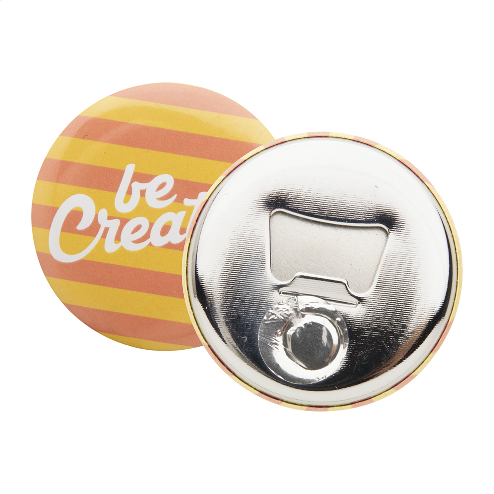 MagBadge Bottle - button met pin en flesopener - met logo of onbedrukt bestellen