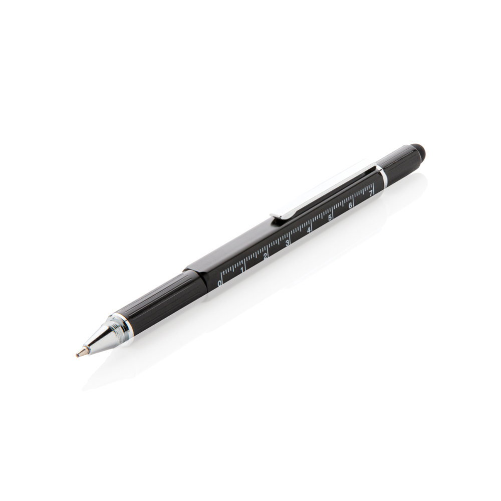 5-in-1 aluminium toolpen - kopen of bedrukken - zwart (± PMS Black)