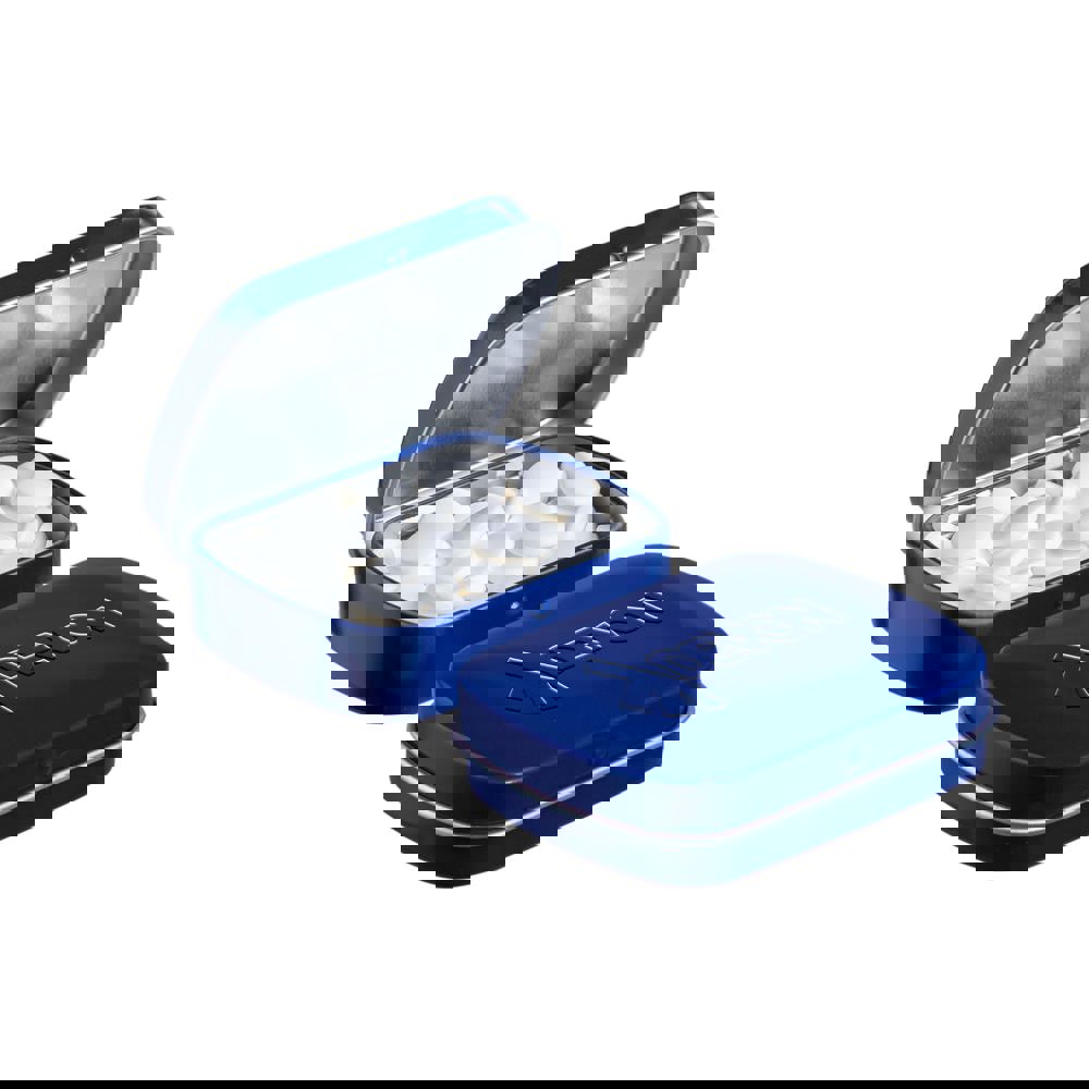 Mini scharnierblikje embossing - bedrukt of onbedrukt verkrijgbaar - Blauw