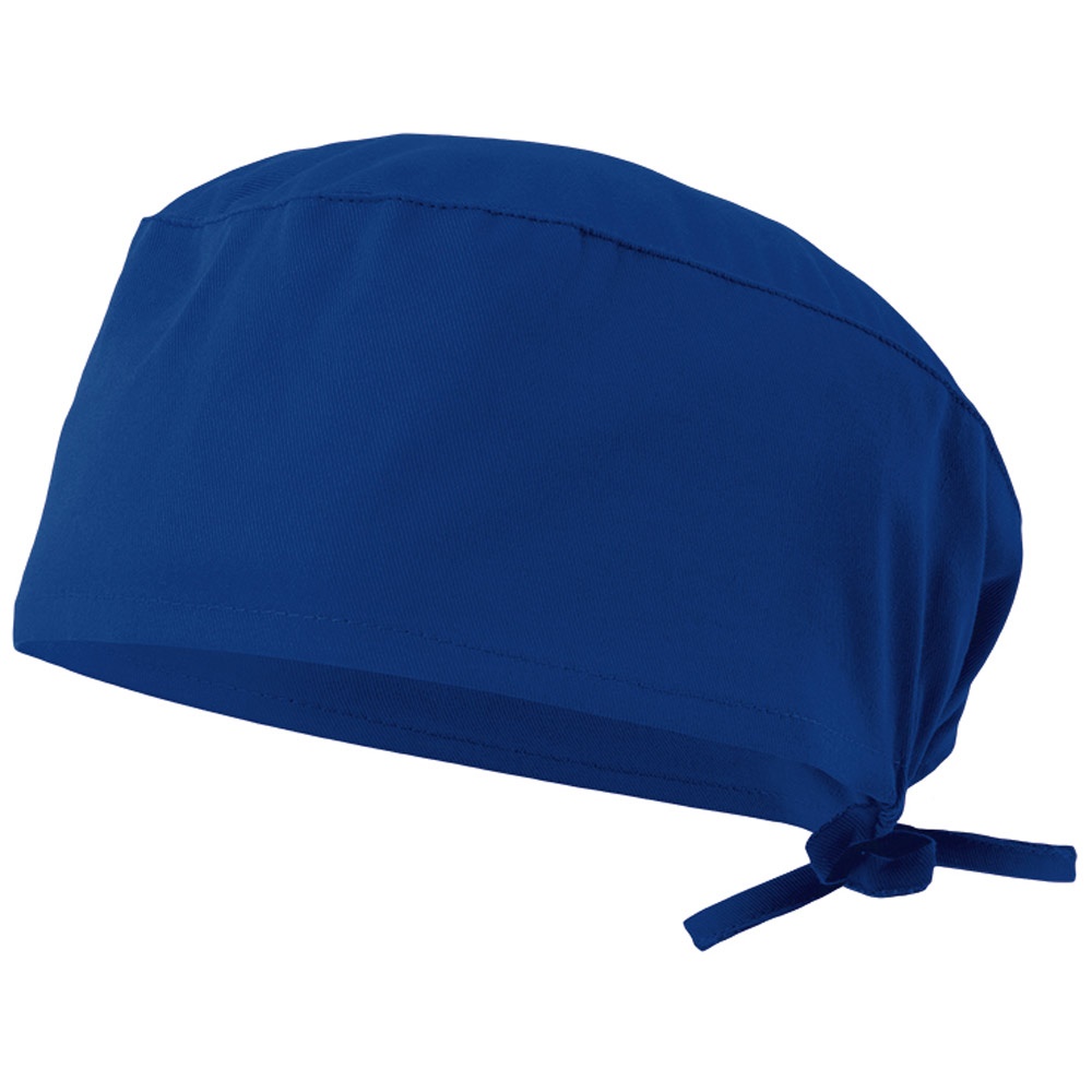 VL ENLIL. Sanitaire keperstof muts (190g/m²), van katoen (35%) en polyester (65%) - met logo of onbedrukt - Royal Blauw