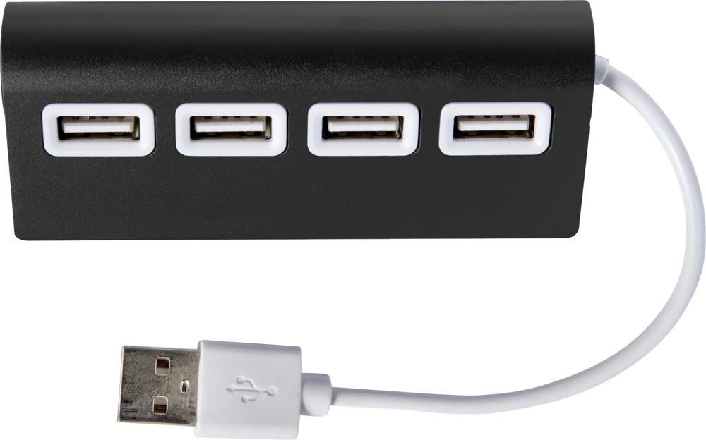Aluminium USB hub Leo - met logo of onbedrukt bestellen