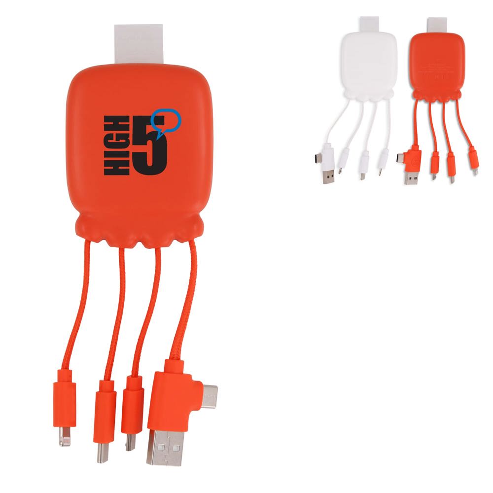 3192 | Xoopar Octopus Gamma 2 Powerbank met Bio Oplaadkabel 3000mAh - bedrukt of onbedrukt verkrijgbaar