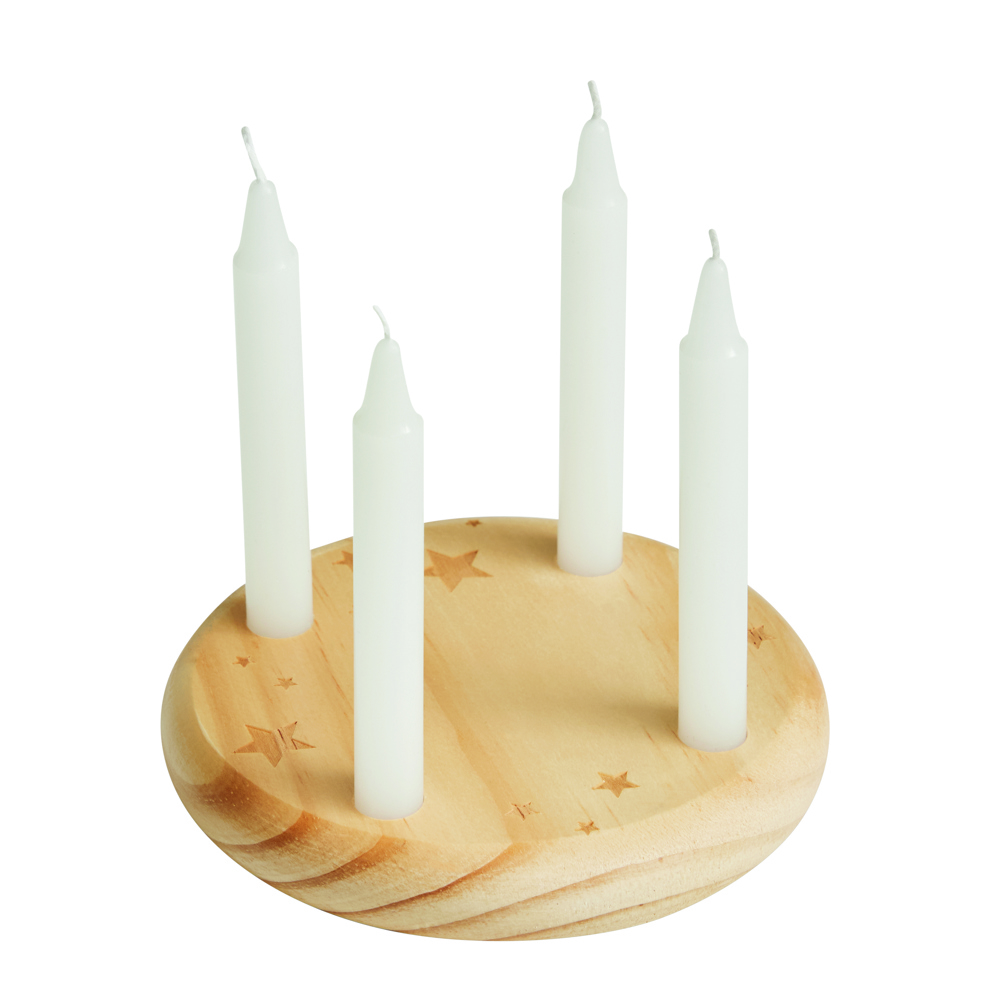 4-CHRISTMAS - Kleine houten adventskrans - met logo of onbedrukt bestellen