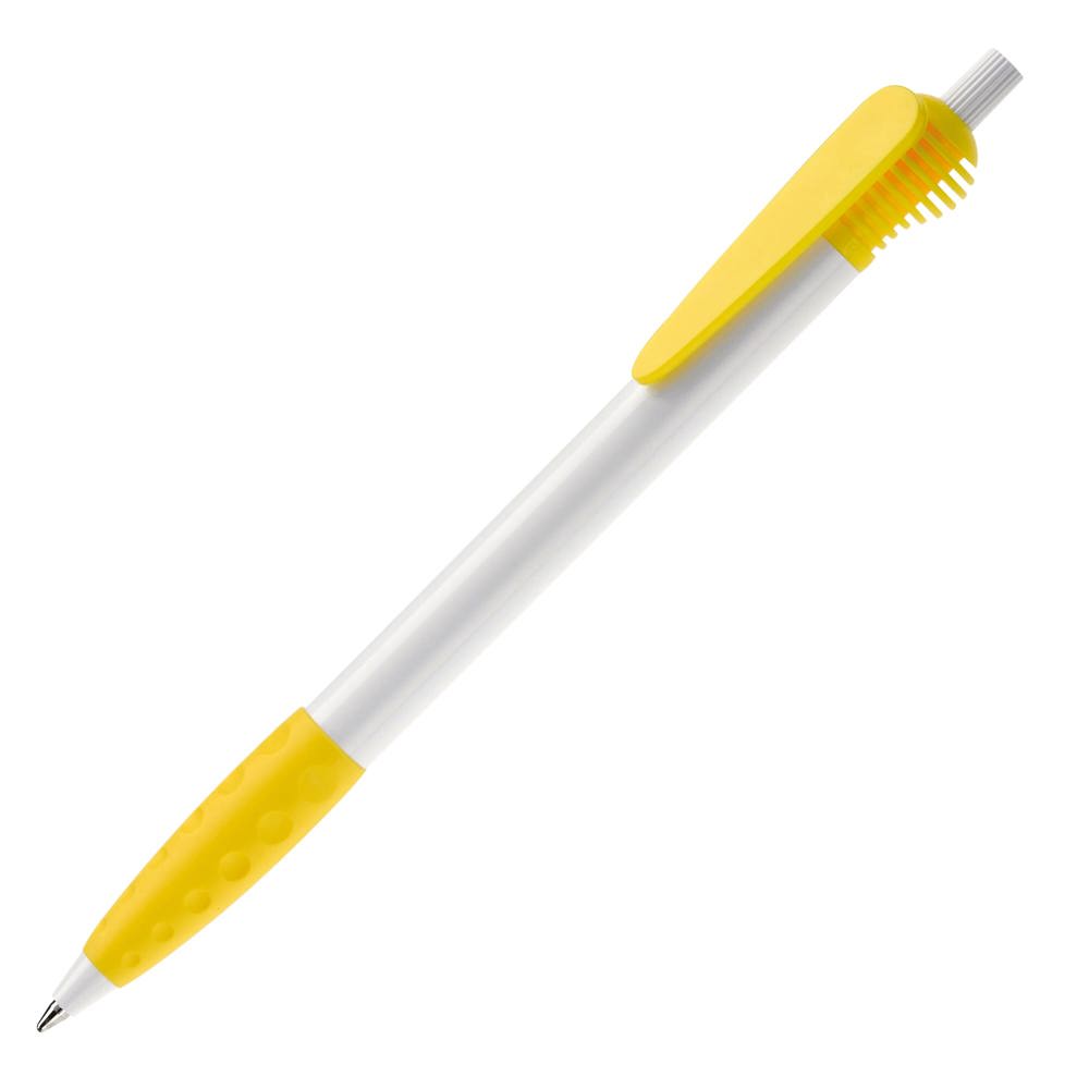 Balpen Cosmo grip hardcolour - Wit / Geel