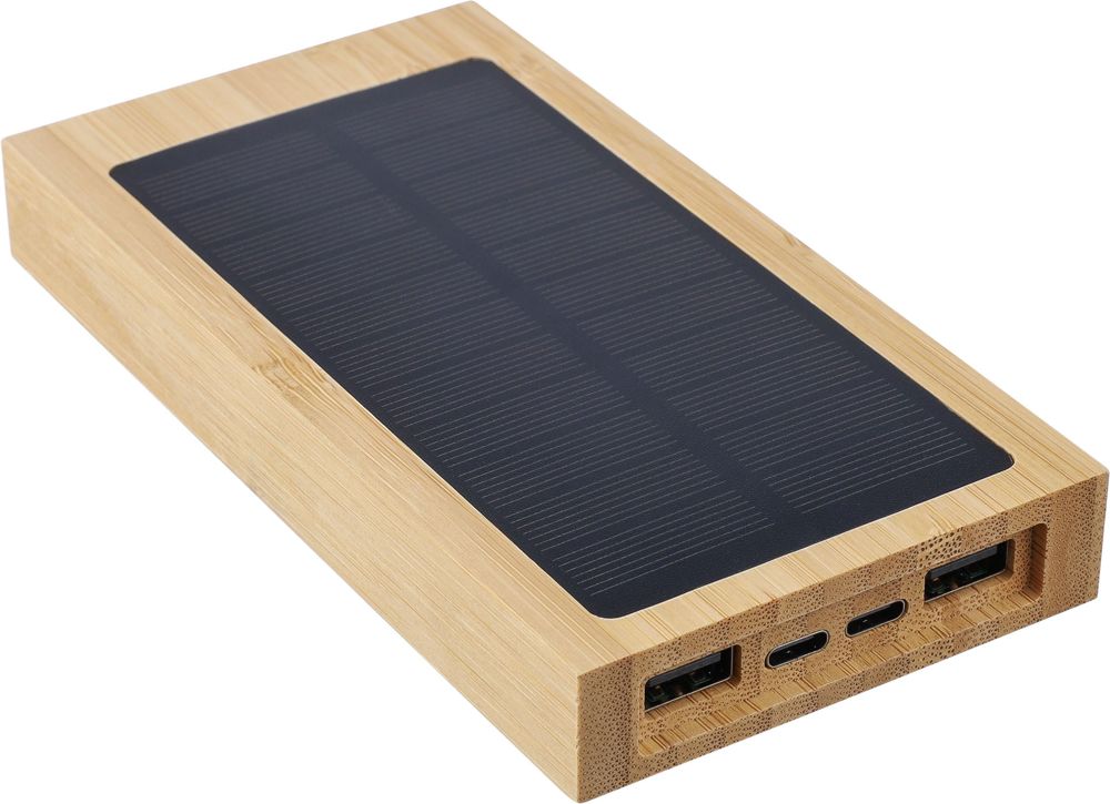 Bamboe zonne-energie powerbank Elz