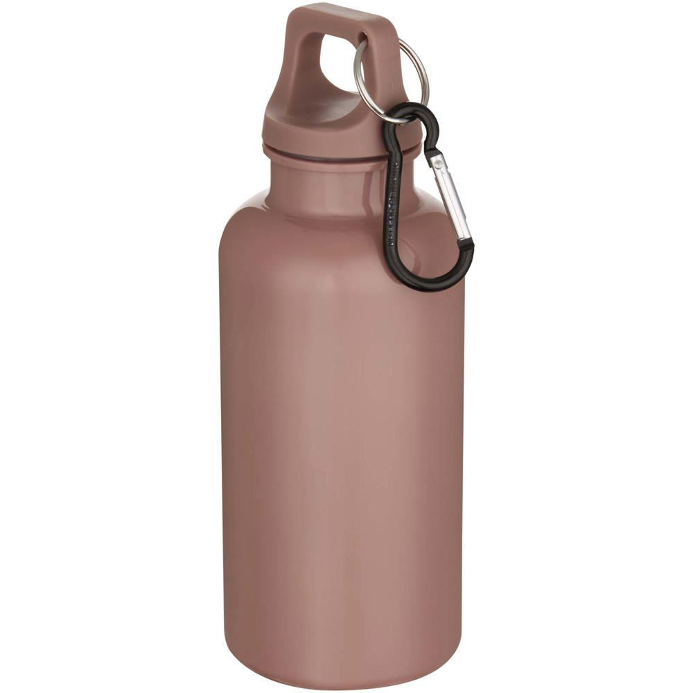 Oregon 400 ml effen waterfles van RCS gecertificeerd gerecycled plastic met karabijnhaak - voor bedrijven en - Oudroze