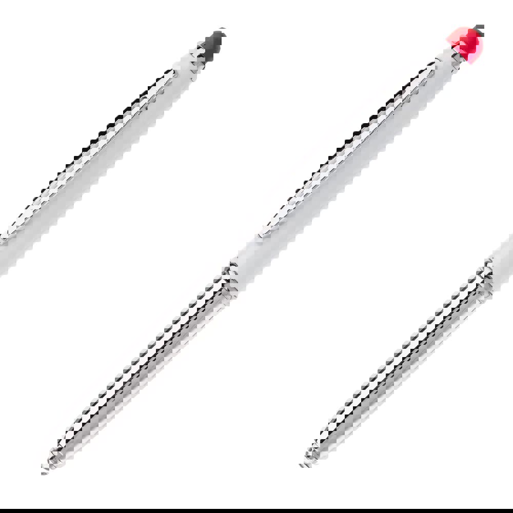 Balpen Shine stylus metaal - kopen of bedrukken - Wit / Rood