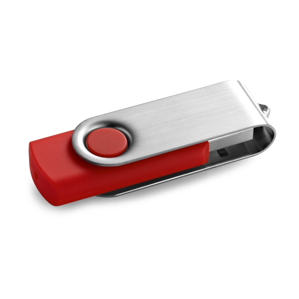 CLAUDIUS 16GB. 16 GB USB-stick met metalen clip - kopen of bedrukken - Rood