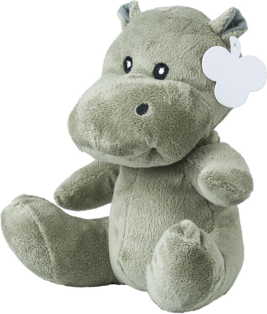Pluche nijlpaard Geraldine - voor bedrijven en relatiegeschenken - grijs