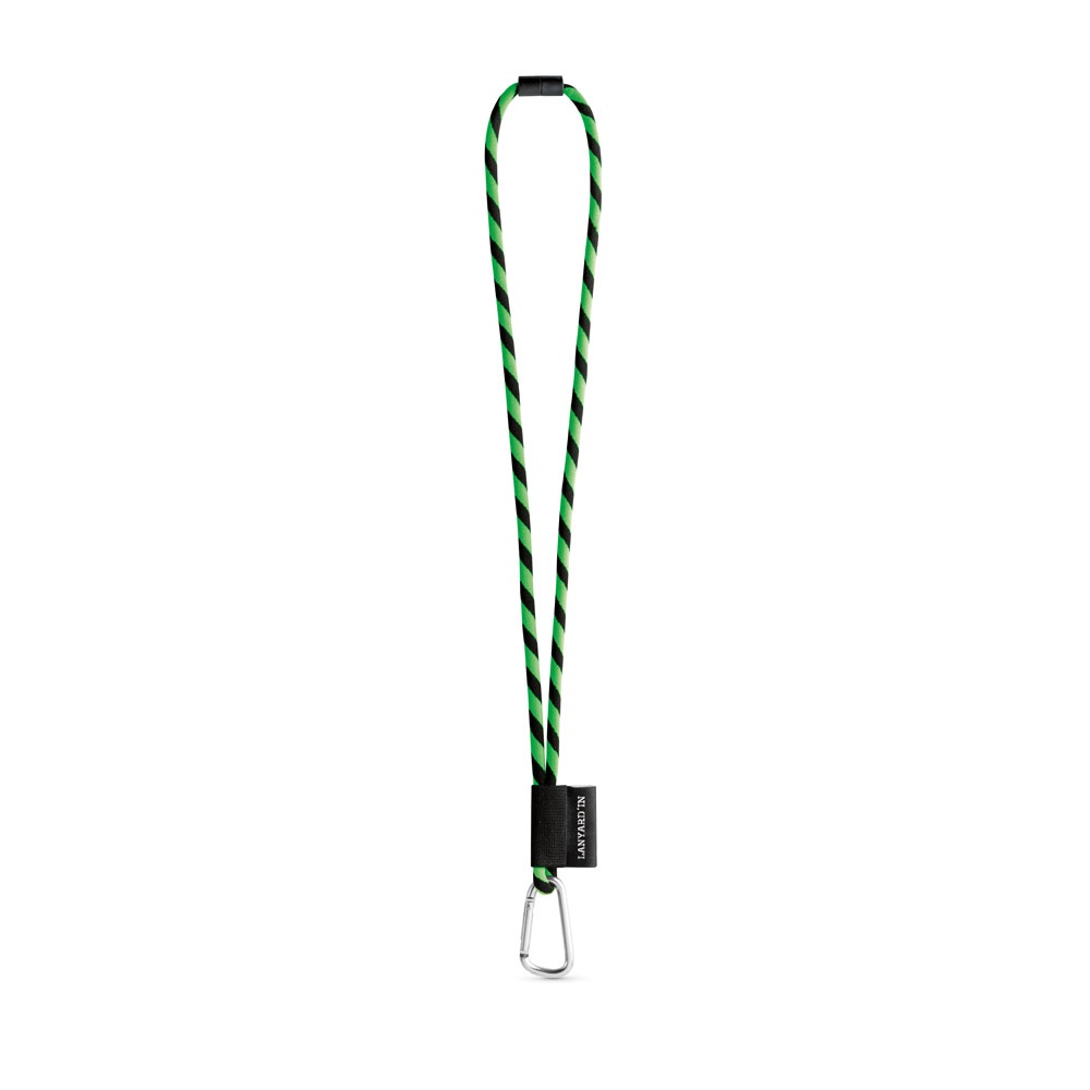 75089. Lanyard Tube Long Set II. Standaard modellen - voor bedrijven en relatiegeschenken - Hexachrome groen, Zwart