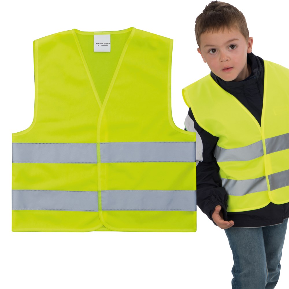 Veiligheidsvest voor kinderen, Klasse 2; EN 1150:1999 - voor bedrijven en relatiegeschenken - Geel