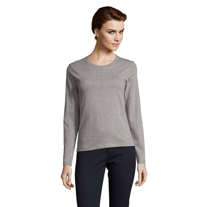 IMPERIAL LSL WOMEN - IMPERIAL LSL DAMES T-SHIRT - met logo of onbedrukt bestellen - Grijs Gemeleerd