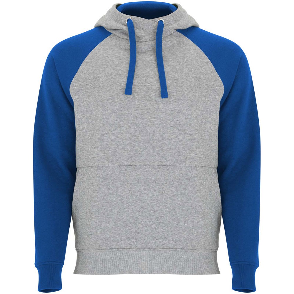 Badet unisex tweekleurige hoodie - met logo of onbedrukt bestellen - Gemêleerd grijs, Koningsblauw