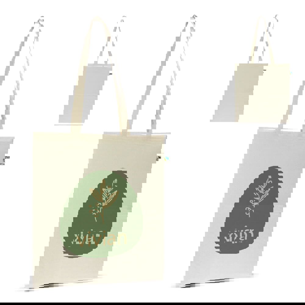 Fairtrade katoenen tas ecru lang 140g/m² 38x42cm - met logo of onbedrukt bestellen