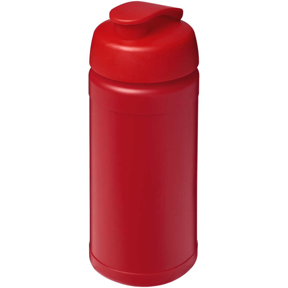 Baseline 500 ml gerecyclede drinkfles met klapdeksel - voor bedrijven en relatiegeschenken - Rood, Rood