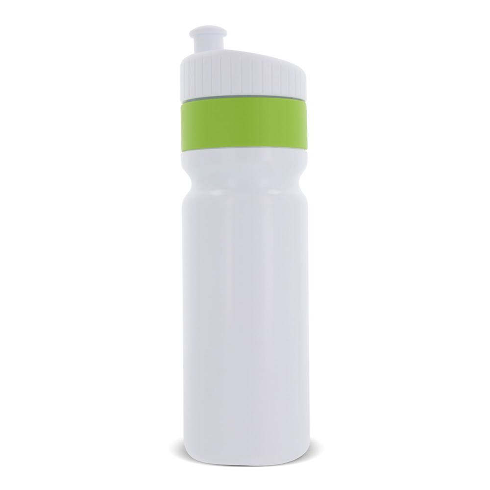 Sport bidon met rand 750ml - voor bedrijven en relatiegeschenken - Wit / Lichtgroen