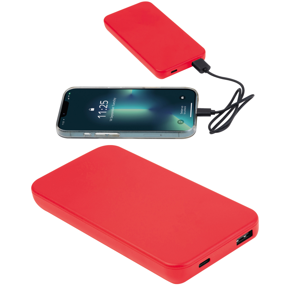 Gerecyclede powerbank 10.000 mAh - Rood