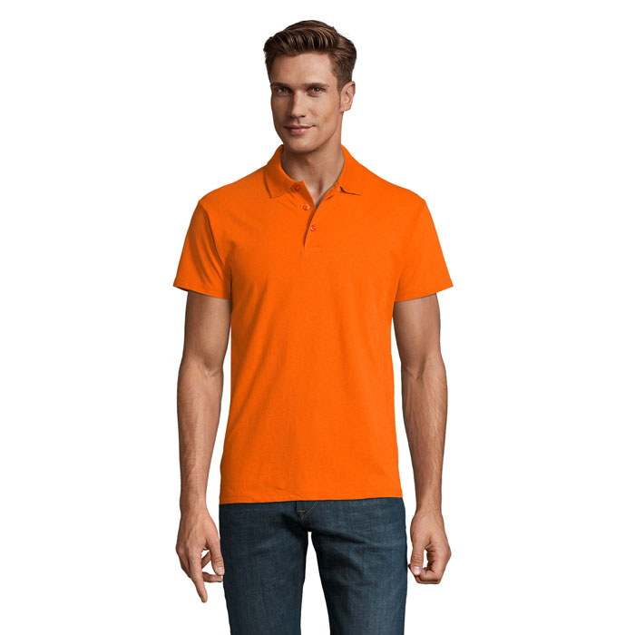 SPRING II - SPRING II HEREN Polo 210g - met logo of onbedrukt bestellen - Oranje