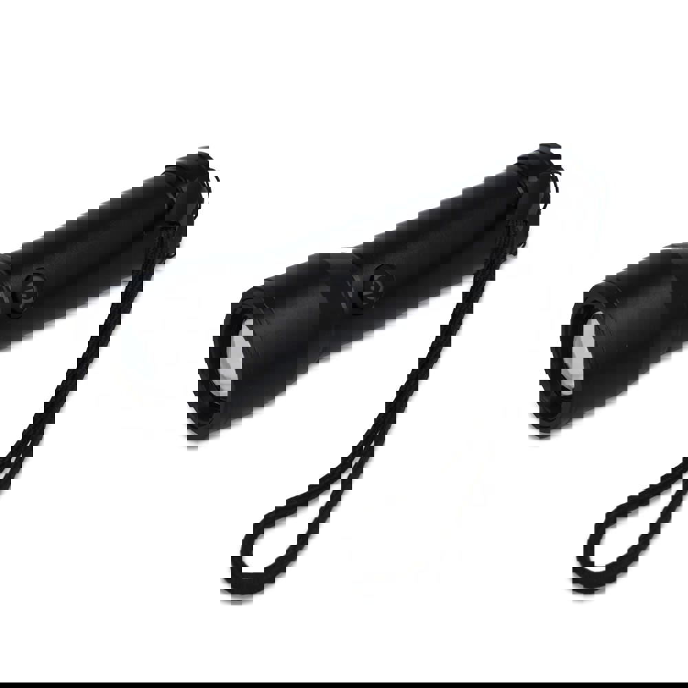 Oplaadbare IPX4-zaklamp van gerecycled aluminium - kopen of bedrukken - Zwart