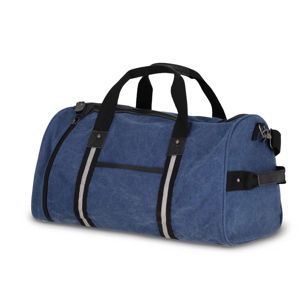 Gerecycled katoenen canvas plunjezak Harper - voor bedrijven en relatiegeschenken - donkerblauw
