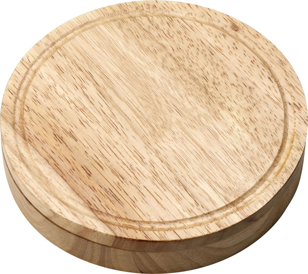 Houten kaasplank set Bellamy - bedrukt of onbedrukt verkrijgbaar - Bruin