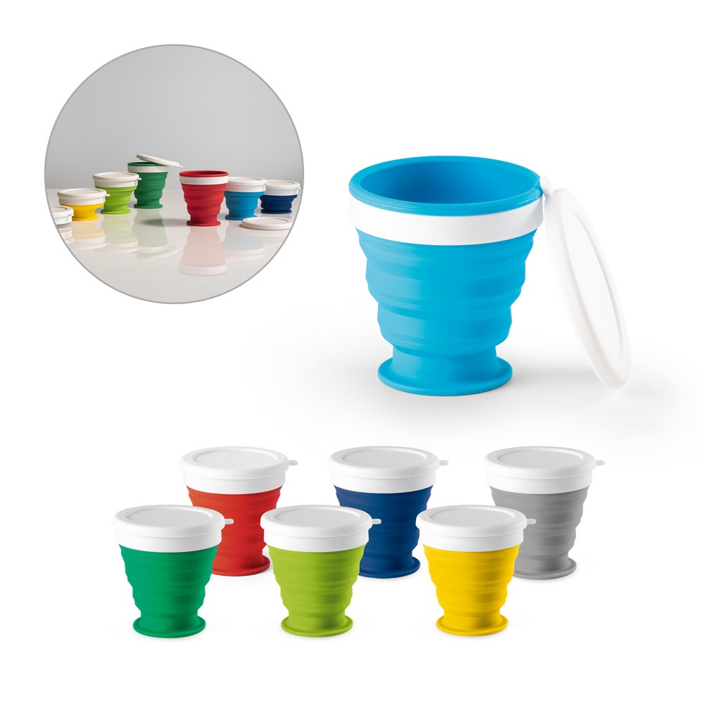 ASTRADA. Opvouwbare reisbeker van silicone en PP 250 mL - met logo of onbedrukt bestellen