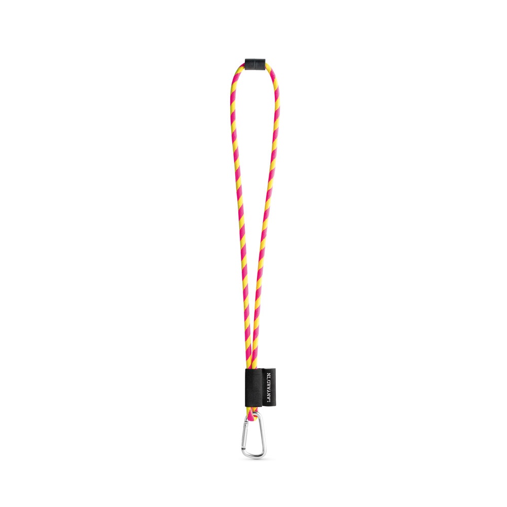75089. Lanyard Tube Long Set II. Standaard modellen - voor bedrijven en relatiegeschenken - Hexachrome geel, Hexachrome roze