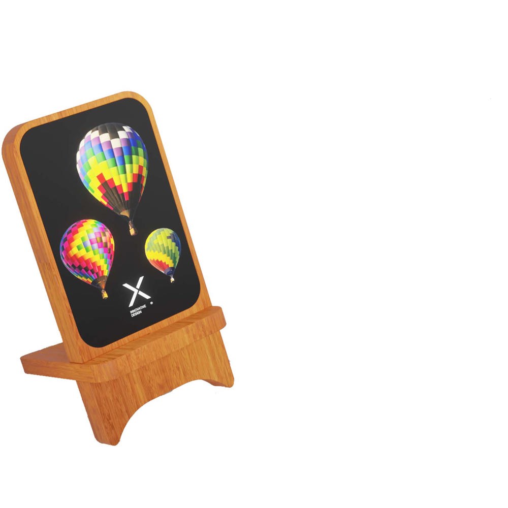 SCX.design W16 15 W oplichtende draadloze houten standaard - met logo of onbedrukt bestellen