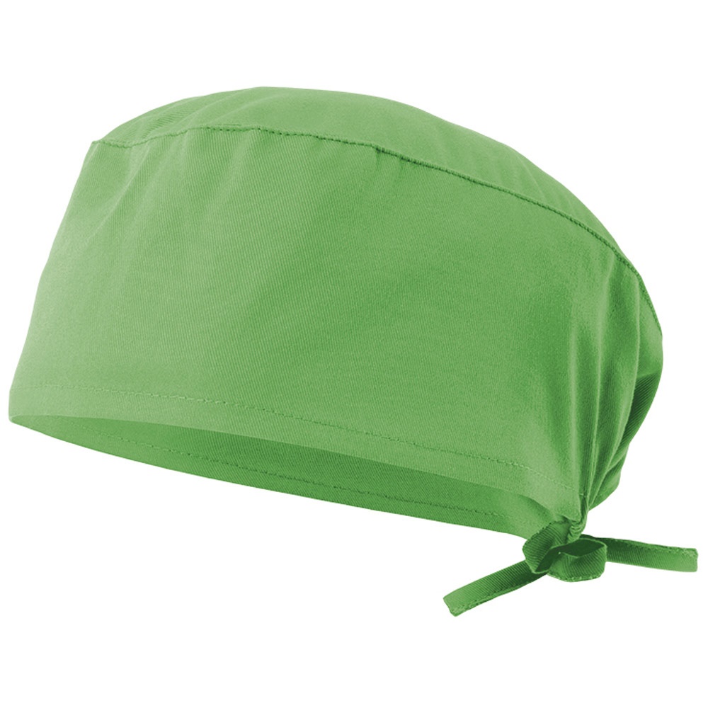 VL ENLIL. Sanitaire keperstof muts (190g/m²), van katoen (35%) en polyester (65%) - met logo of onbedrukt - Limoengroen