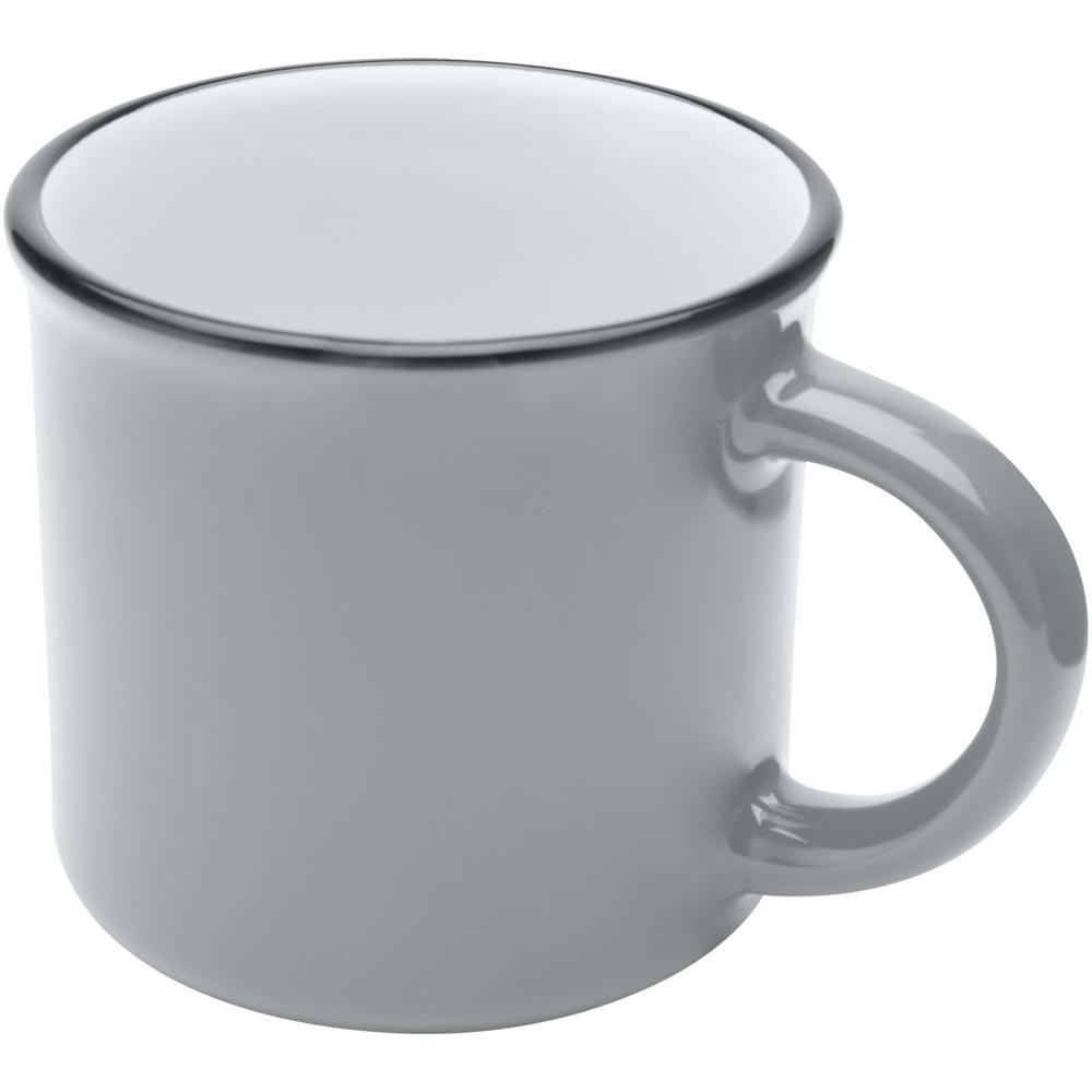 Bari 240 ml keramische mok met glanzende afwerking - met logo of onbedrukt bestellen - Grijs