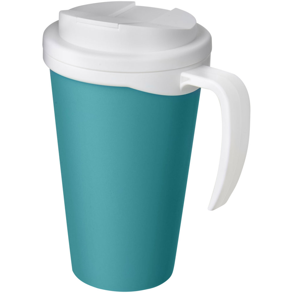 Americano® Grande 350 ml geïsoleerde beker - voor bedrijven en relatiegeschenken - Aquablauw, Wit