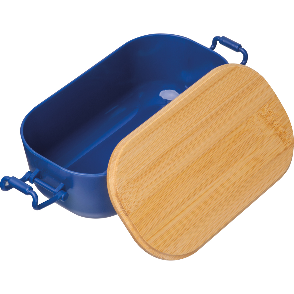 Lunchbox met bamboe deksel en clipsluiting