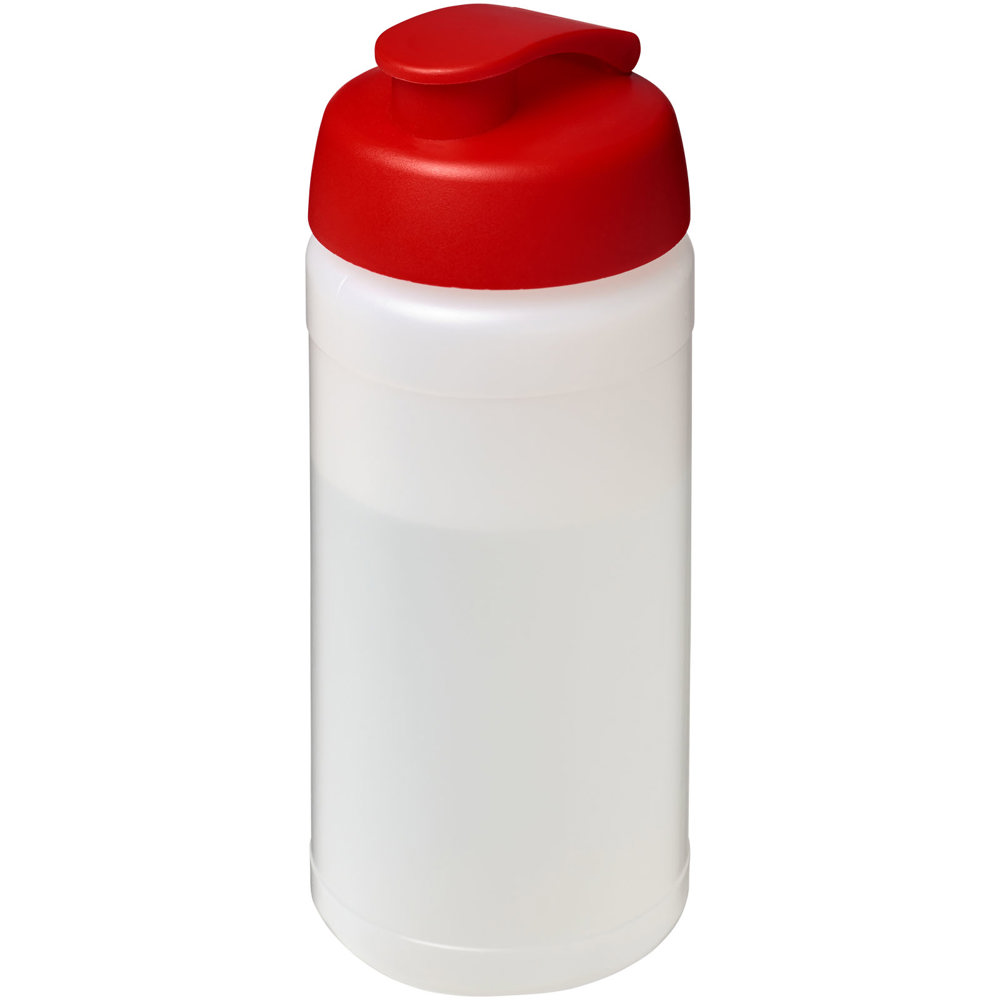 Baseline® Plus 500 ml sportfles met flipcapdeksel - met logo of onbedrukt bestellen - Transparent, Rood