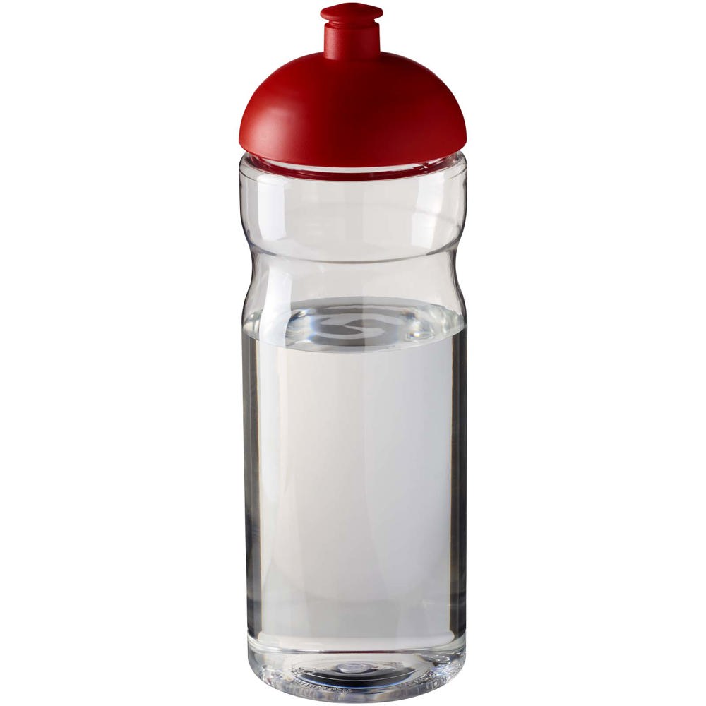 H2O Active® Eco Base 650 ml sportfles met koepeldeksel - met logo of onbedrukt bestellen - Transparent, Rood