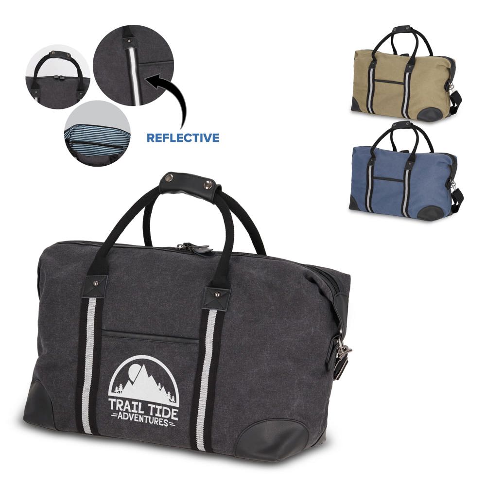 Gerecycled katoenen canvas weekendtas Harper - voor bedrijven en relatiegeschenken