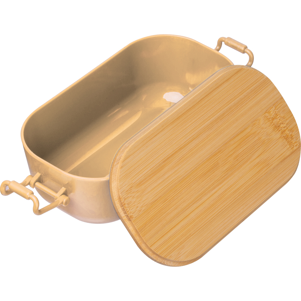 Lunchbox met bamboe deksel en clipsluiting