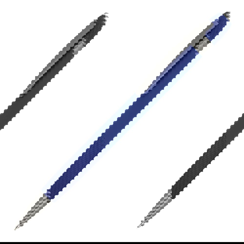 Aluminium balpen Toulouse Softtouch - met logo of onbedrukt bestellen - Donkerblauw