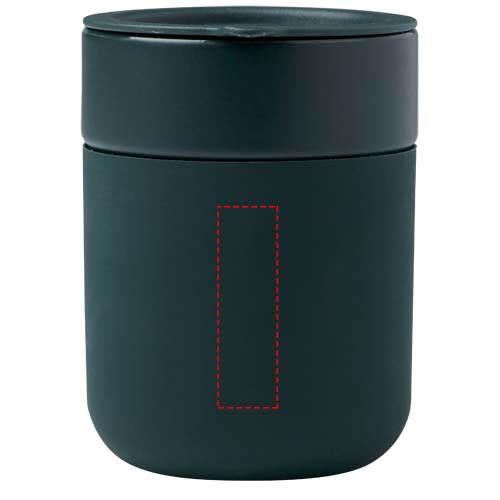 Java 330 ml beker van keramiek met siliconen wikkel en plastic deksel