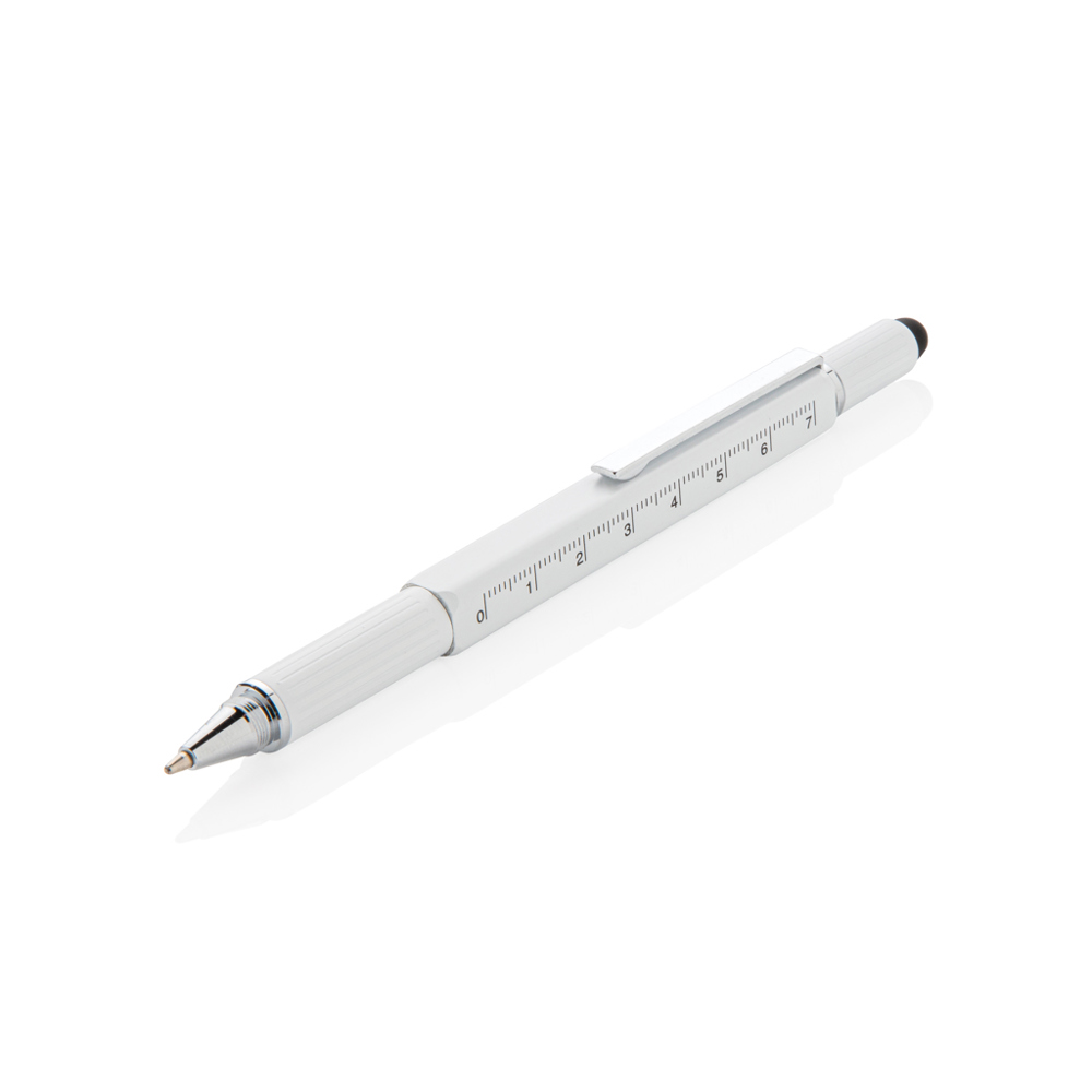 5-in-1 aluminium toolpen - kopen of bedrukken - wit (± PMS White)