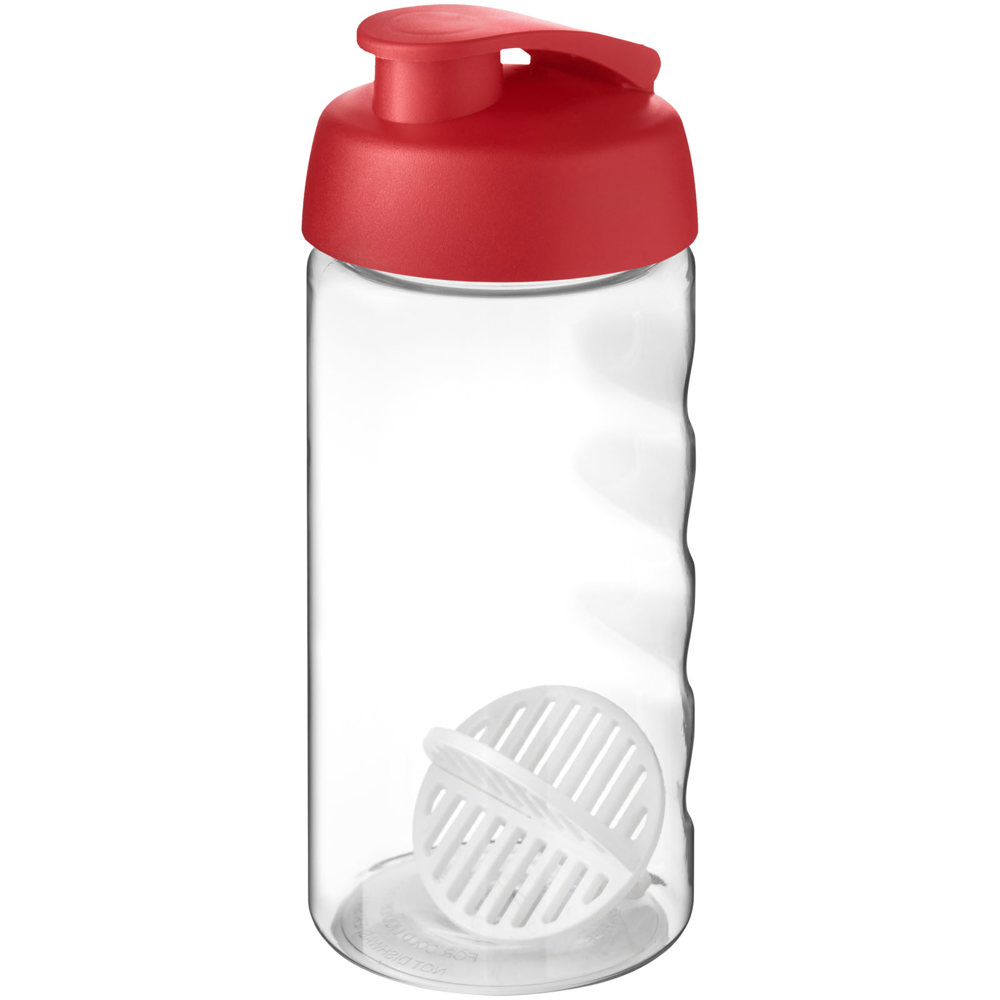 H2O Active® Bop 500 ml sportfles met shaker bal - met logo of onbedrukt bestellen - Rood, Transparent