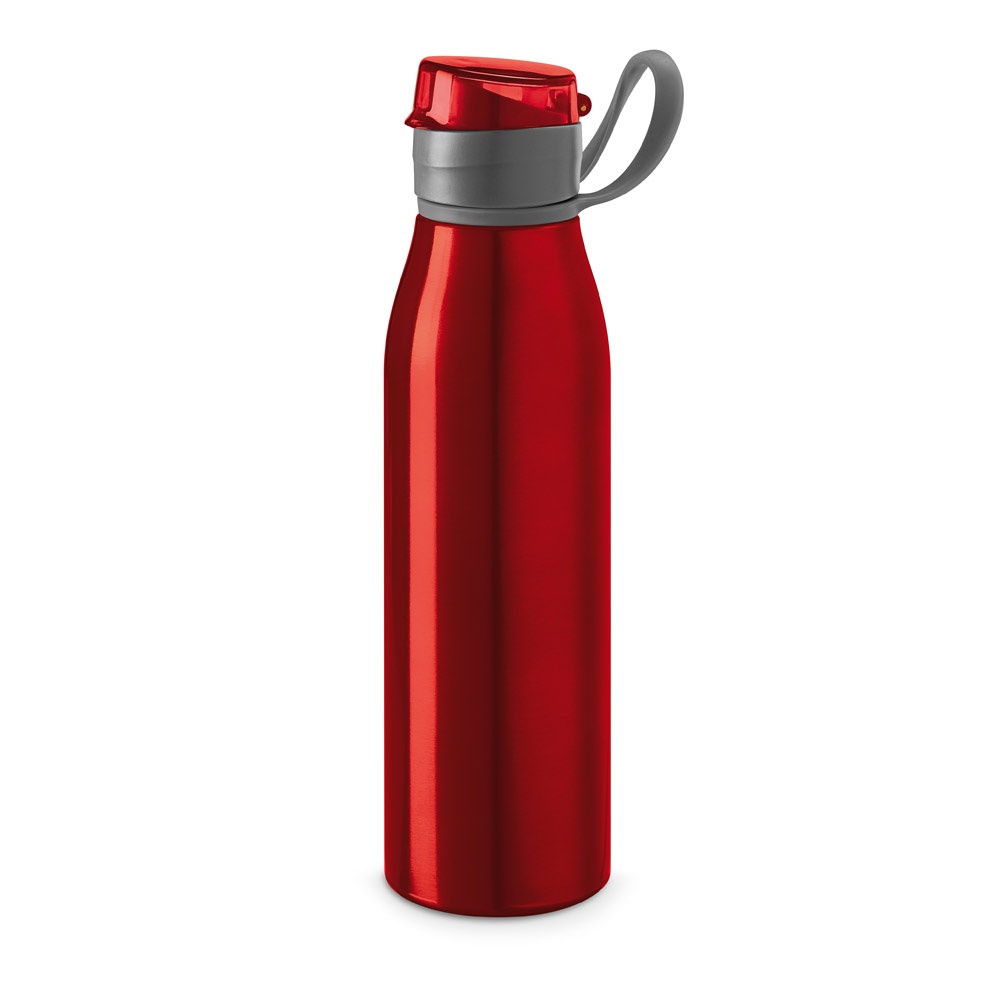 KORVER. Aluminium 650 mL sportfles - bedrukt of onbedrukt verkrijgbaar - rood