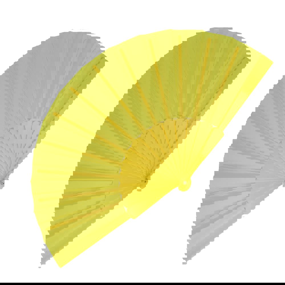 Waaier plastic & polyester - bedrukt of onbedrukt verkrijgbaar - Geel