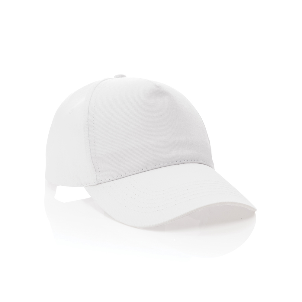 Impact AWARE™ 5 panel 190gr gerecycled katoenen cap - met logo of onbedrukt bestellen - wit (± PMS White)