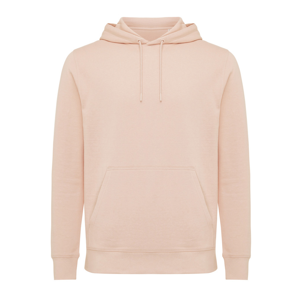 IQONIQ Rila lichtgewicht gerecycled katoen hoodie - bedrukt of onbedrukt verkrijgbaar - peach nectar (± PMS 14-1314 TCX)