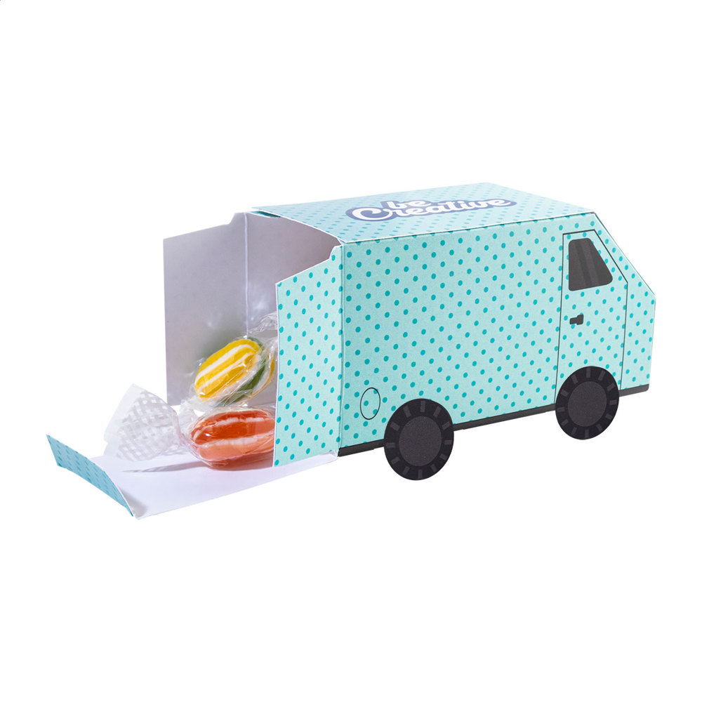 CreaCandy Truck - custon made snoep dispenser - met logo of onbedrukt bestellen