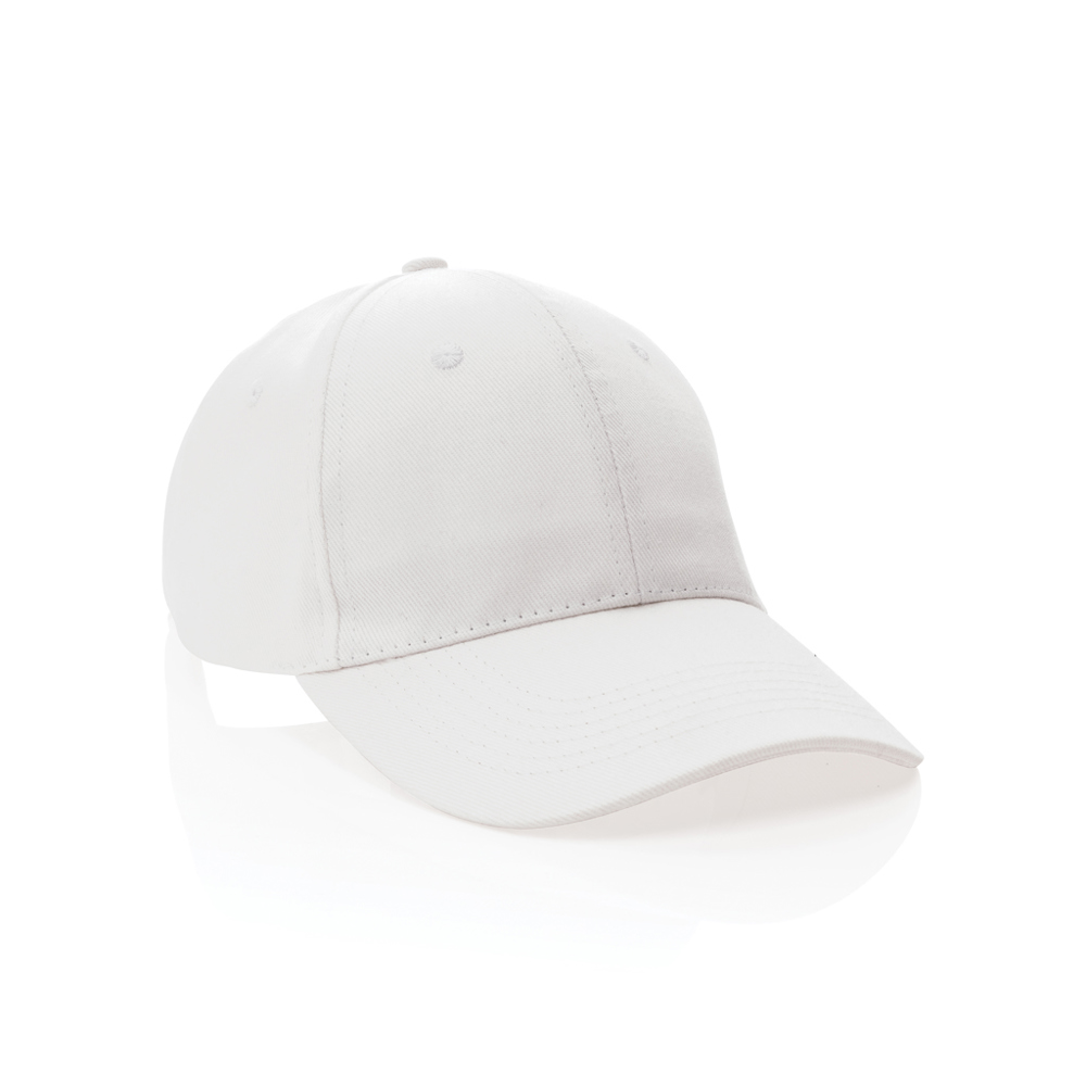 Impact AWARE™ 6 panel 280gr gerecycled katoenen cap - voor bedrijven en relatiegeschenken - wit (± PMS White)