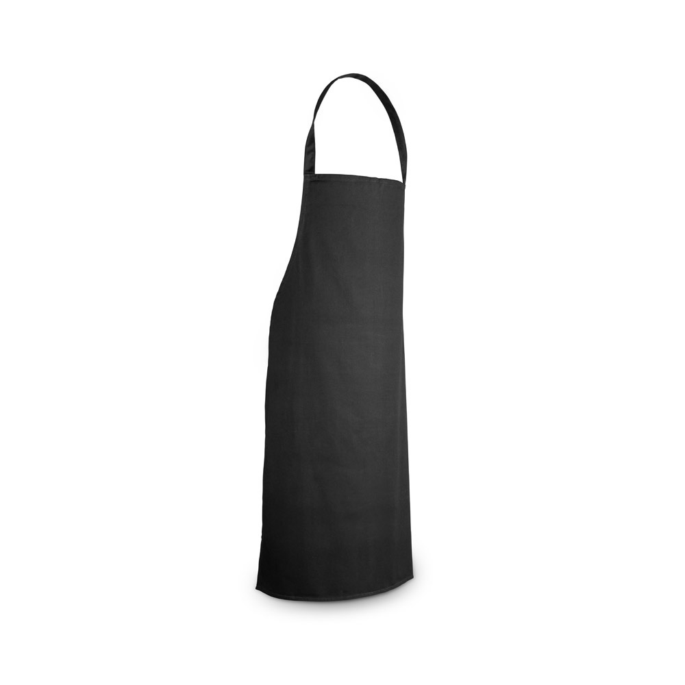 CUMIN. Katoenen keperstof schort (180 g/m²) - met logo of onbedrukt bestellen - Zwart