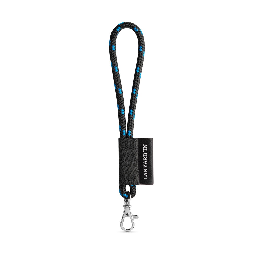 75092. Lanyard Nautic Short Set. Standaard modellen - met logo of onbedrukt bestellen - Zwart, Royal blauw
